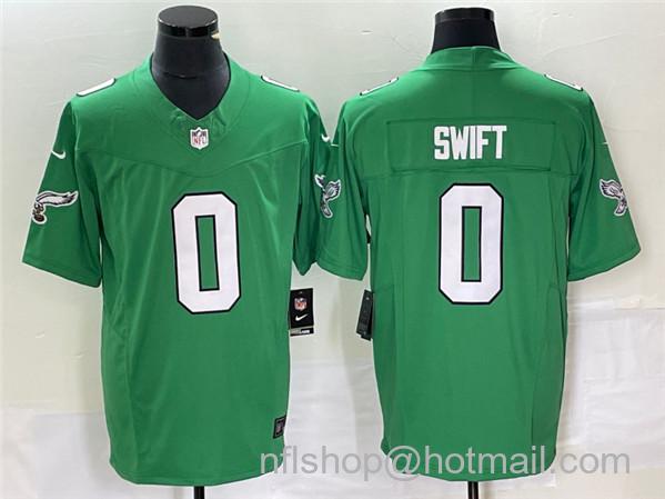 Men's Philadelphia Eagles #0 D’andre Swift Green 2023 F.U.S.E. Vapor Untouchable Stitched Football Jersey