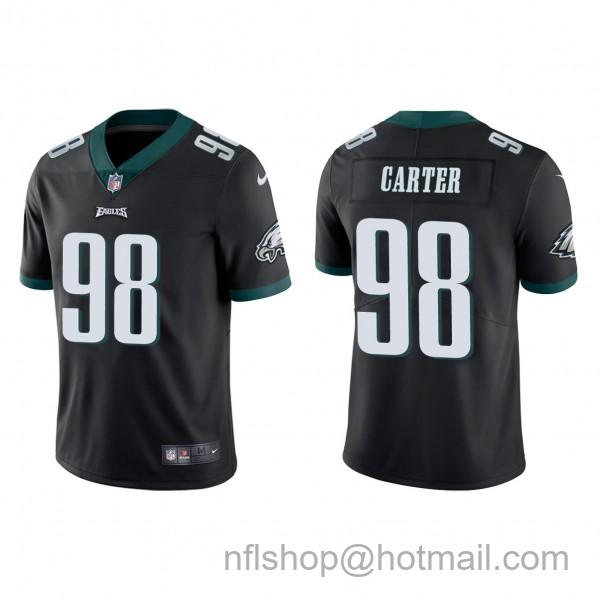 Men's Philadelphia Eagles #98 Jalen Carter Black Vapor Untouchable Limited Stitched Jersey