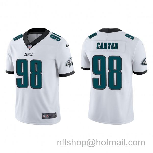 Men's Philadelphia Eagles #98 Jalen Carter White Vapor Untouchable Limited Stitched Jersey