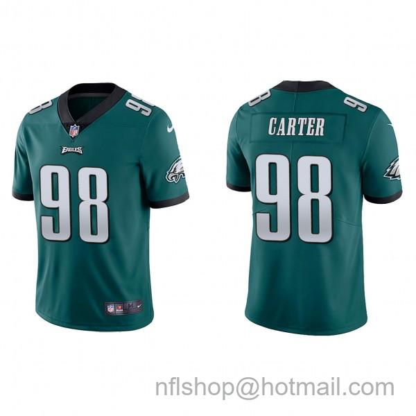 Men's Philadelphia Eagles #98 Jalen Carter Green Vapor Untouchable Limited Stitched Jersey