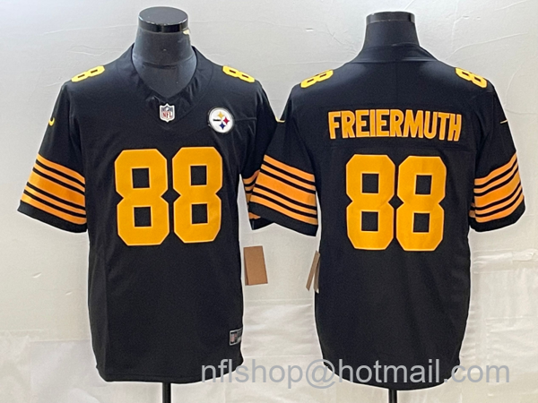 Men's Pittsburgh Steelers #88 Pat Freiermuth Black Yellow 2023 FUSE Color Rush Stitched Nike Limited Jersey