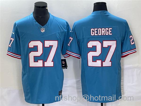 Men's Tennessee Titans #27 Eddie George Light Blue 2023 F.U.S.E. Vapor Limited Throwback Stitched Football Jersey