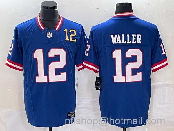 Men's New York Giants #12 Darren Waller Number Blue 2023 FUSE Classic Vapor Limited Jersey