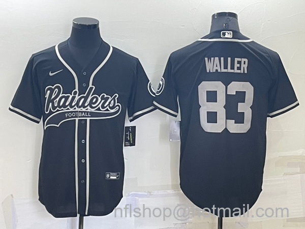 Men's Las Vegas Raiders #83 Darren Waller Black Stitched MLB Cool Base Nike Baseball Jersey