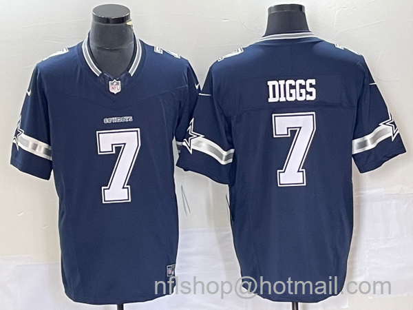 Men's Dallas Cowboys #7 Trevon Diggs Navy Blue 2023 FUSE Vapor Untouchable Stitched Jersey