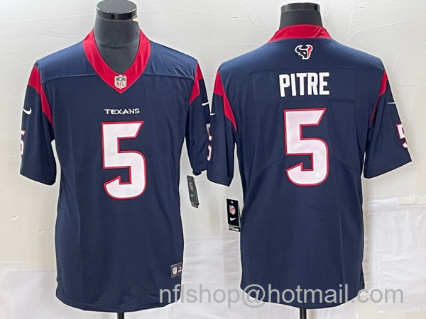 Men's Houston Texans #5 Jalen Pitre Navy Blue 2022 Vapor Untouchable Stitched Nike Limited Jersey