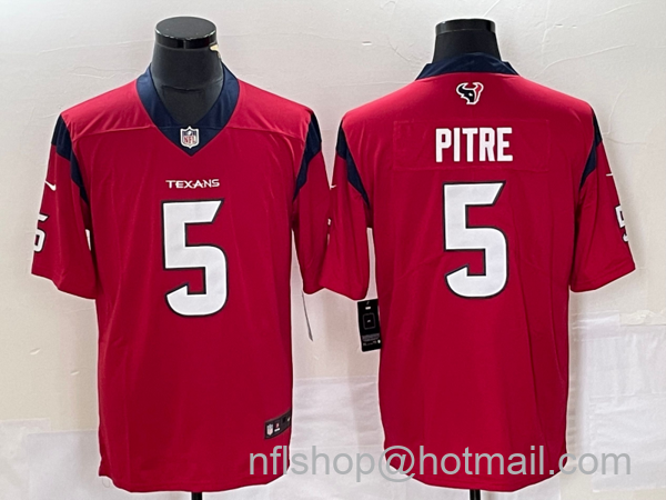 Men's Houston Texans #5 Jalen Pitre Red 2022 Vapor Untouchable Stitched Nike Limited Jersey