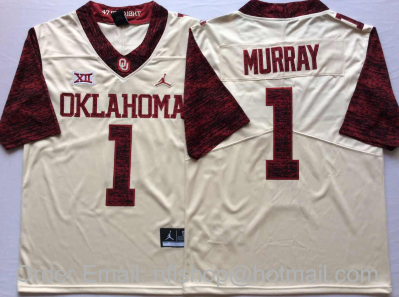 Men's Oklahoma Sooners #1 Kyler Murray White Red Vapor Untouchable Limited Stitched College Football Jersey