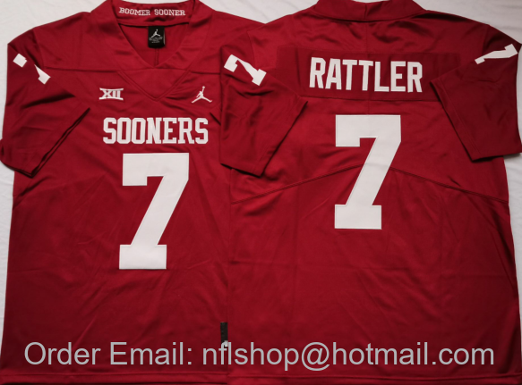 Men's Oklahoma Sooners #7 Spencer Rattler Crimson Vapor Untouchable Limited Stitched College Football Jersey