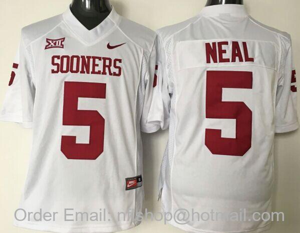 Men's Oklahoma Sooners #5 Durron Neal White Vapor Untouchable Limited Stitched College Football Jersey