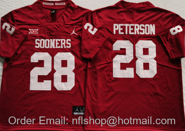 Men's Oklahoma Sooners #28 Adrian Peterson Crimson Vapor Untouchable Limited Stitched College Football Jersey