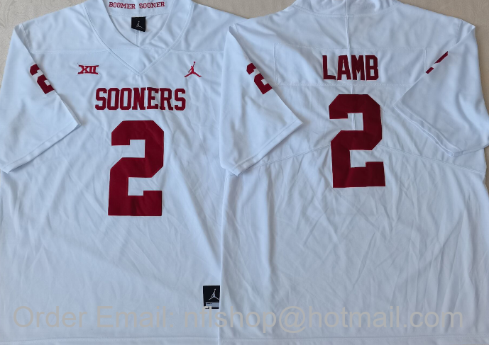 Men's Oklahoma Sooners #2 CeeDee Lamb White Vapor Untouchable Limited Stitched College Football Jersey