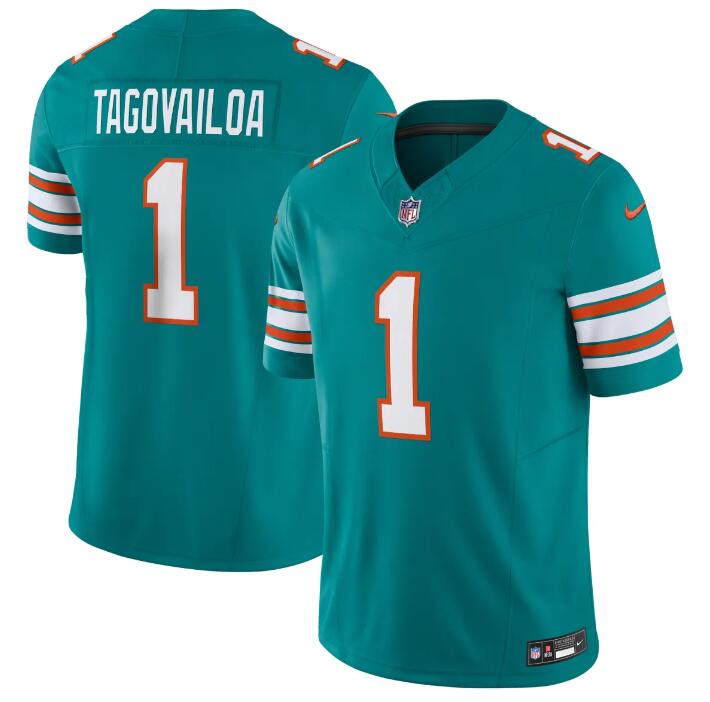 Youth Miami Dolphins #1 Tua Tagovailoa Aqua 2023 F.U.S.E Alternate Vapor Limited Stitched Football Jersey