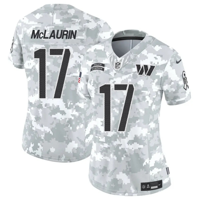 Women's Washington Commanders #17 Terry McLaurin 2024 F.U.S.E Arctic Camo Salute to Service(Run Small)