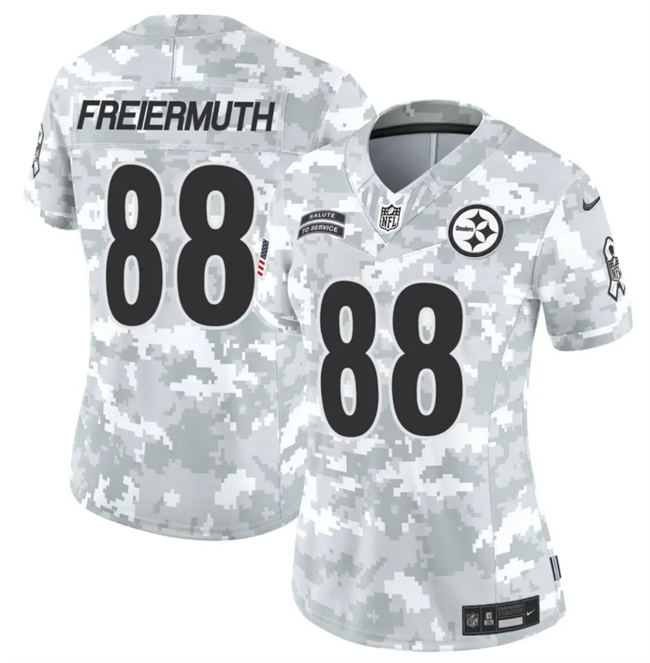 Women's Pittsburgh Steelers #88 Pat Freiermuth 2024 F.U.S.E Arctic Camo Salute to Service Limited Stitched Football Jersey(Run Small)