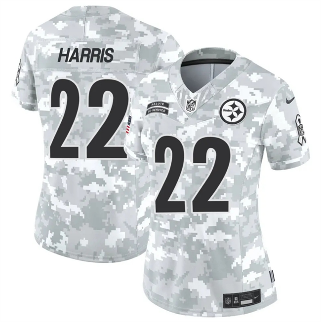 Women's Pittsburgh Steelers #22 Najee Harris 2024 F.U.S.E Arctic Camo Salute to Service Limited Stitched Football Jersey(Run Small)