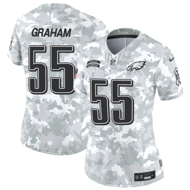 Women's Philadelphia Eagles #55 Brandon Graham 2024 F.U.S.E Arctic Camo Salute to Service Limited Stitched Jersey(Run Small)