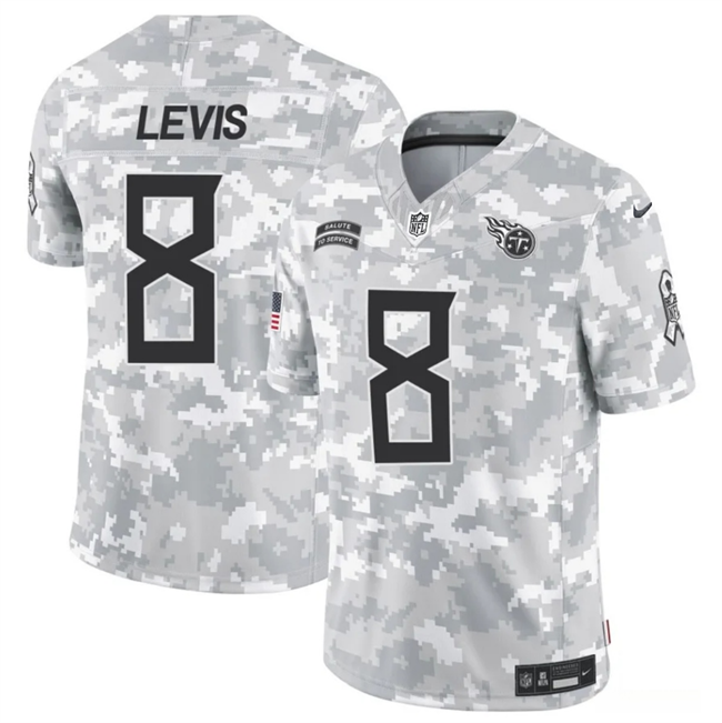 Men's Tennessee Titans #8 Will Levis 2024 F.U.S.E Arctic Camo Salute to Service Limited Stitched Football Jersey