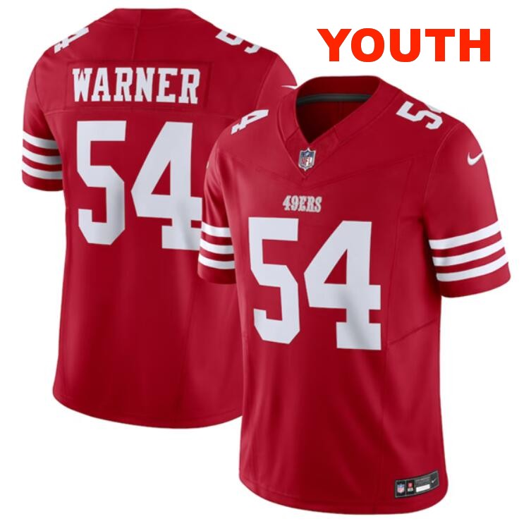 Youth San Francisco 49ers #54 Fred Warner Red 2023 F.U.S.E. Vapor Untouchable Limited Stitched Football Jersey