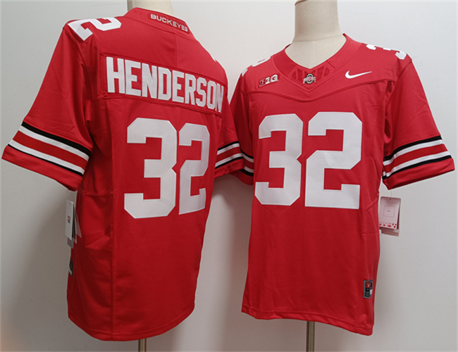 Men's Ohio State Buckeyes #32 TreVeyon Henderson Red F.U.S.E. Limited Stitched Jersey