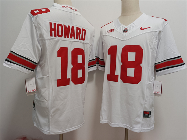 Men's Ohio State Buckeyes #18 Will Howard White F.U.S.E. Limited Stitched Jersey