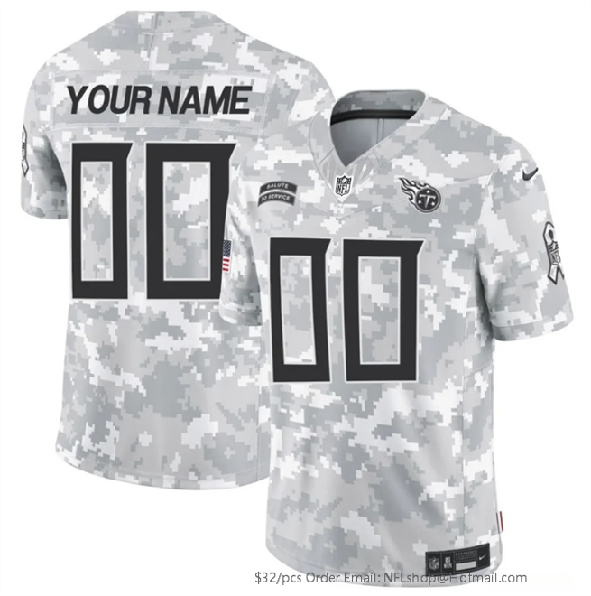 Men's Tennessee Titans Customized 2024 F.U.S.E Arctic Camo Salute to Service Limited Stitched Football Jersey