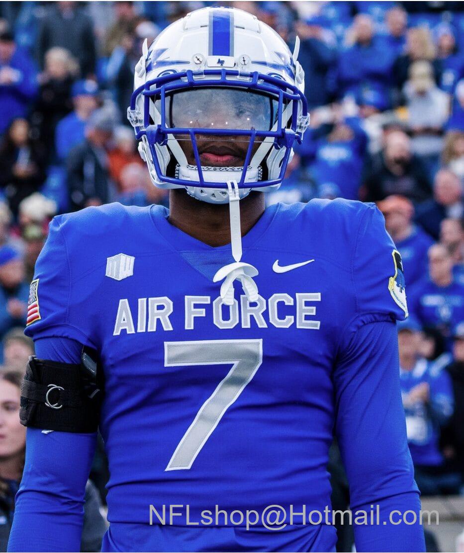 Men's Air Force Falcons #7 Trey Taylor Blue Jersey