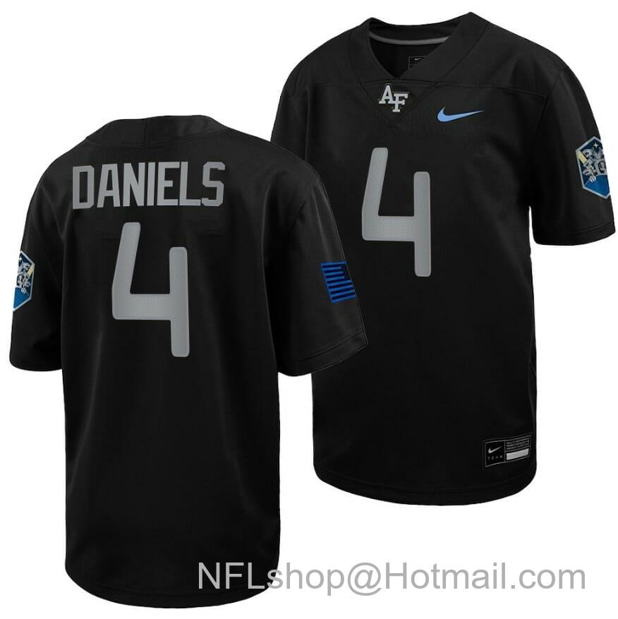 Men's Air Force Falcons Haaziq Daniels Jersey #4 Football 2022 Space Force Rivalry Alternate Black