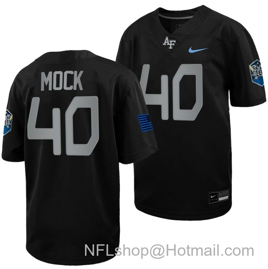 Men's Air Force Falcons Alec Mock Jersey #40 Football 2022 Space Force Rivalry Alternate Black