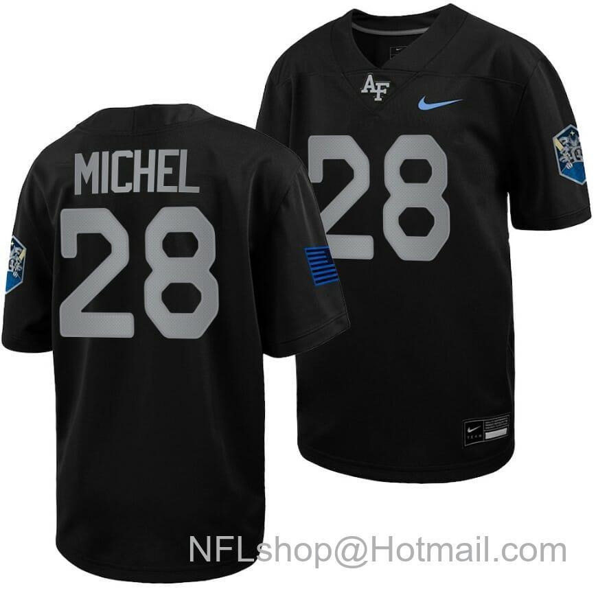 Men's Air Force Falcons Emmanuel Michel Jersey #28 Football 2022 Space Force Rivalry Alternate Black