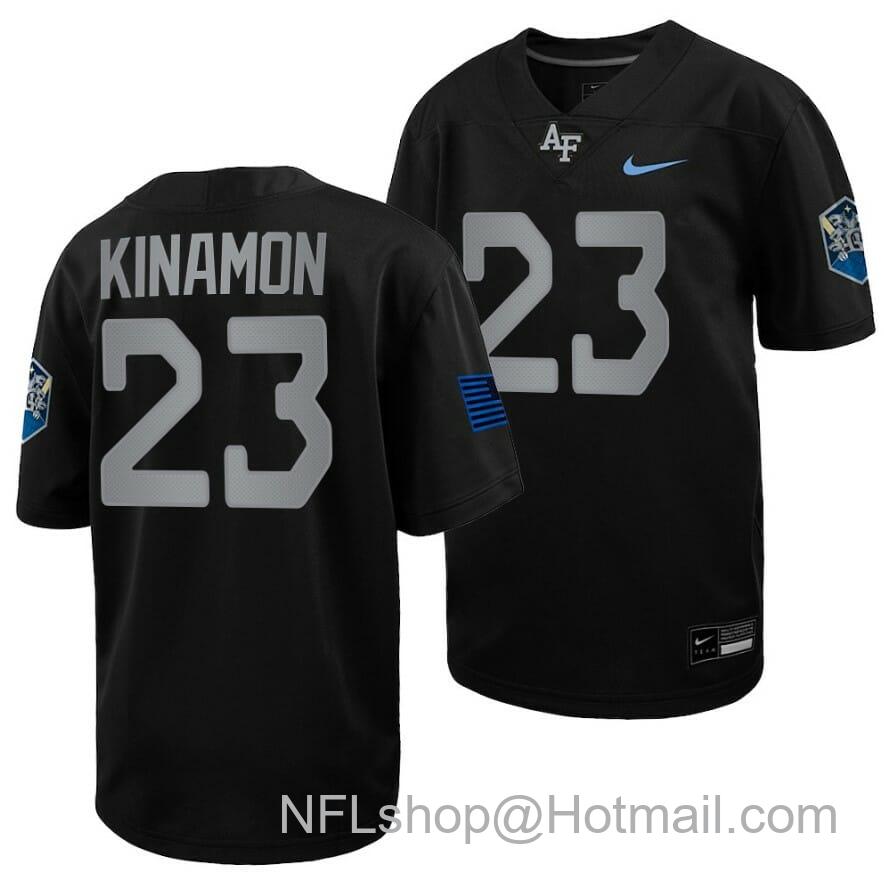 Men's Air Force Falcons Dane Kinamon Jersey #23 Football 2022 Space Force Rivalry Alternate Black