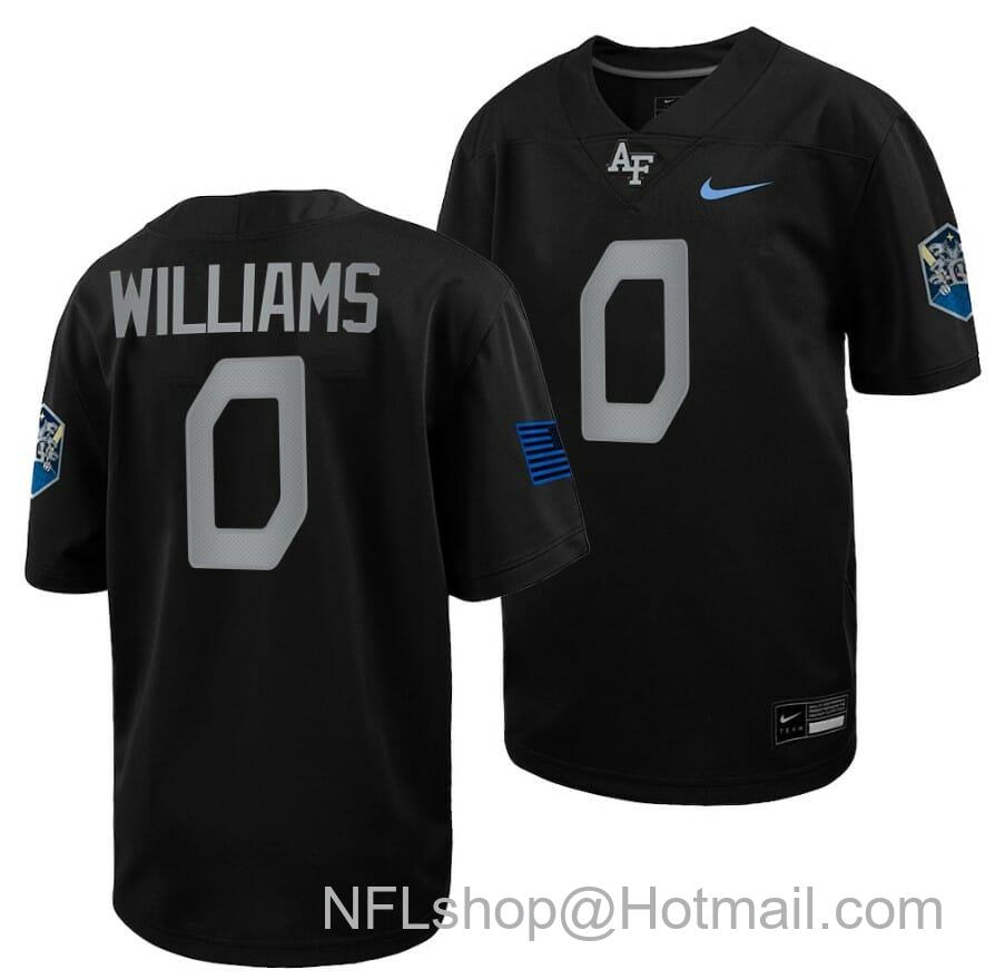 Men's Air Force Falcons Trey Williams Jersey #0 Football 2022 Space Force Rivalry Alternate Black