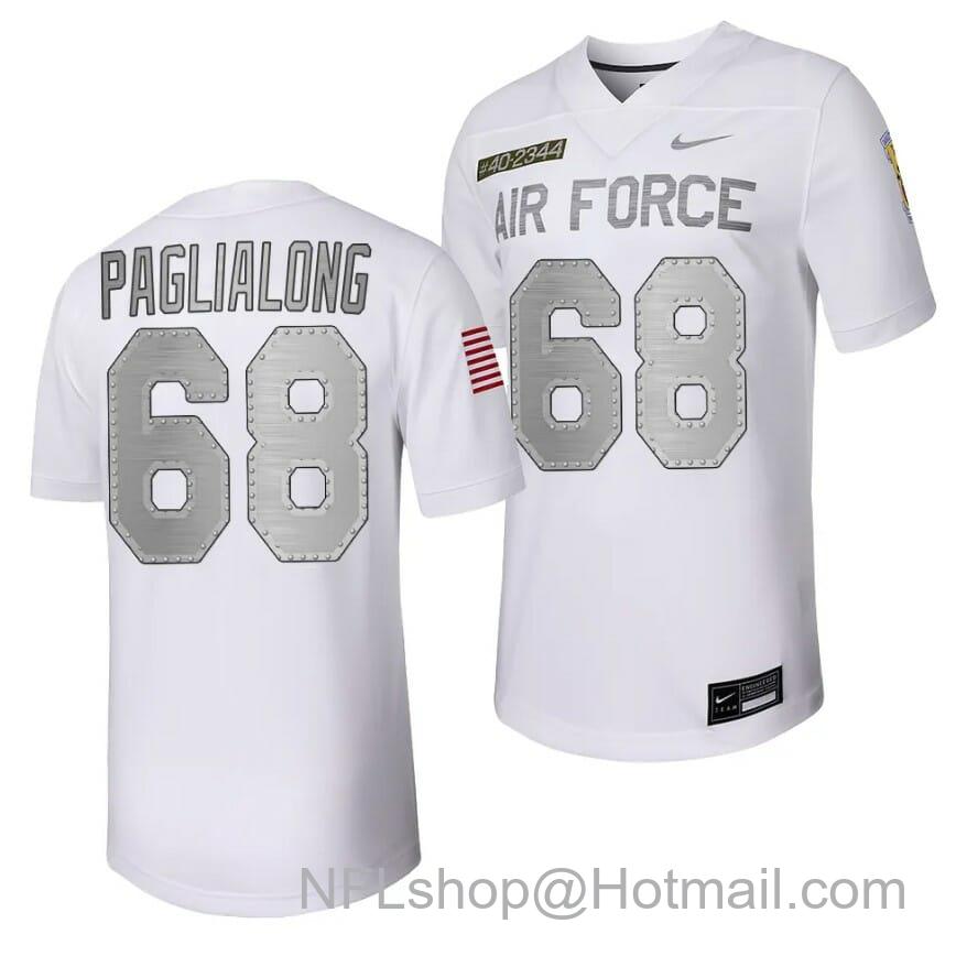 Men's Air Force Falcons Thor Paglialong Jersey #68 Football Rivalry Legacy Series White