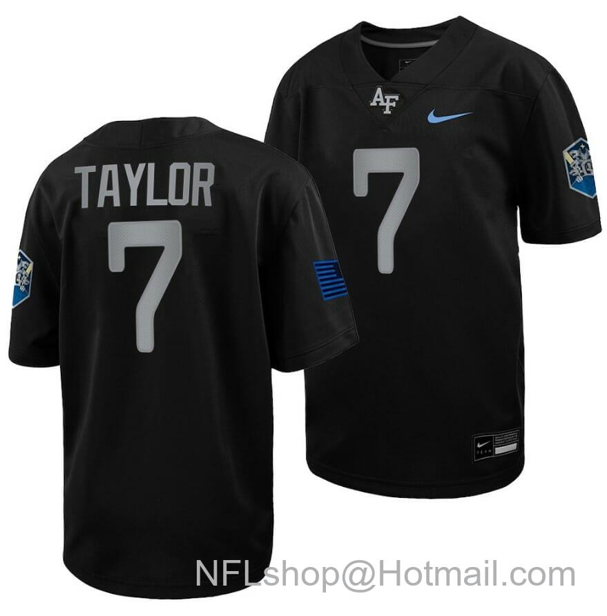 Men's Air Force Falcons Trey Taylor Jersey #7 Football 2022 Space Force Rivalry Alternate Black