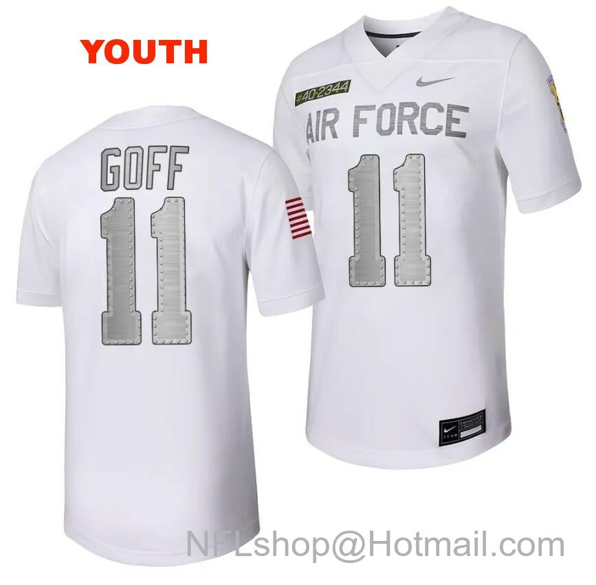 Youth Air Force Falcons Camby Goff Jersey #11 Football Rivalry Legacy Series White