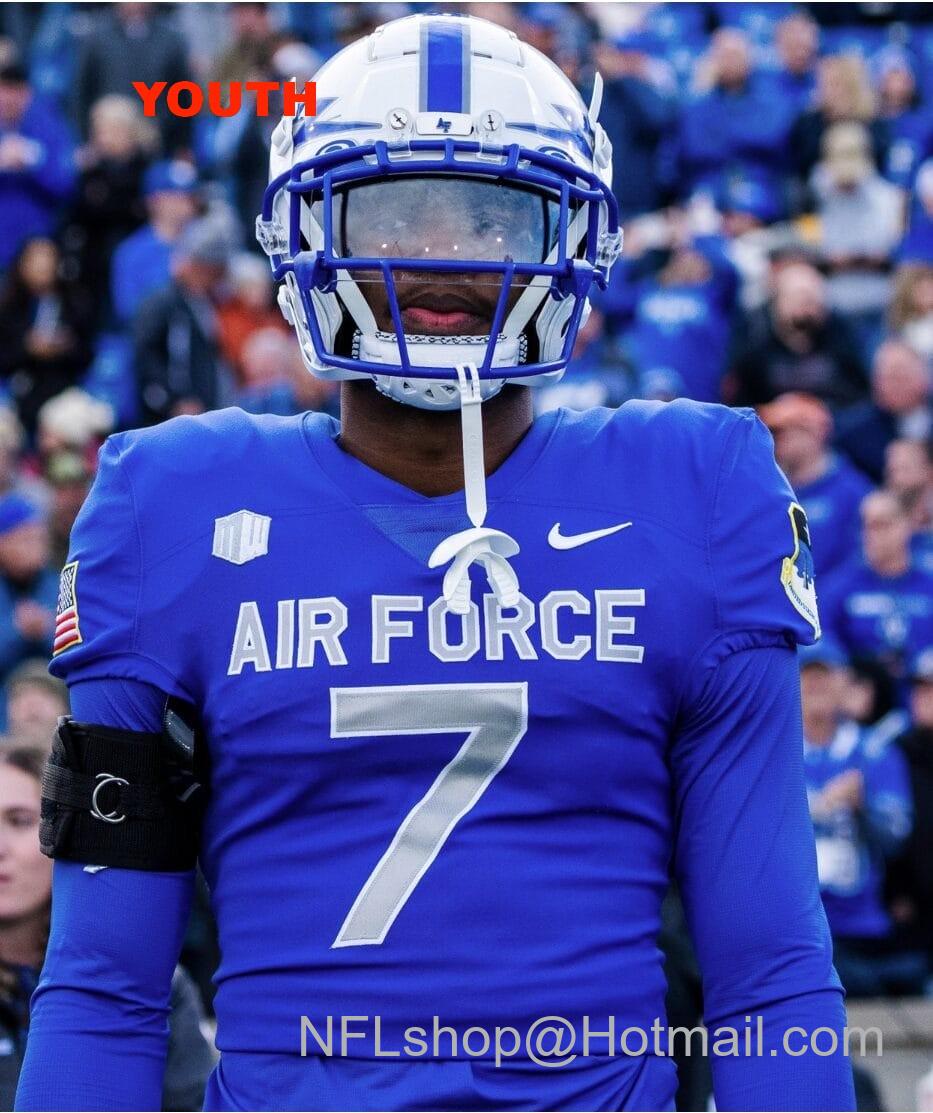 Youth Air Force Falcons #7 Trey Taylor Blue Jersey