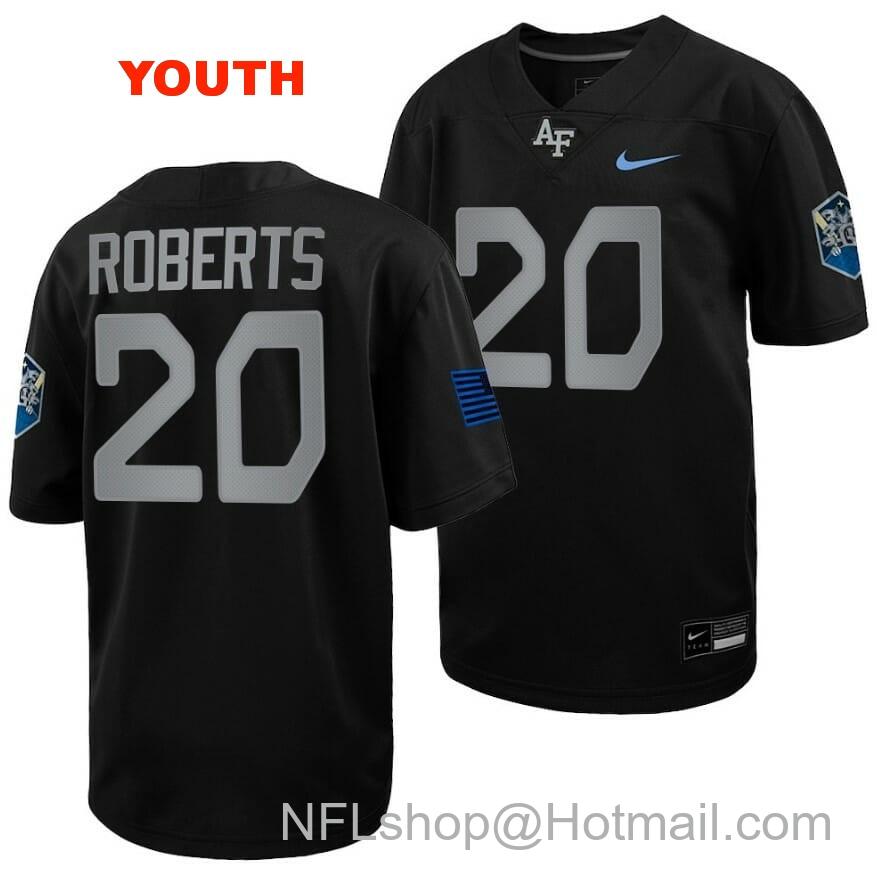 Youth Air Force Falcons Brad Roberts Jersey #20 Football 2022 Space Force Rivalry Alternate Black