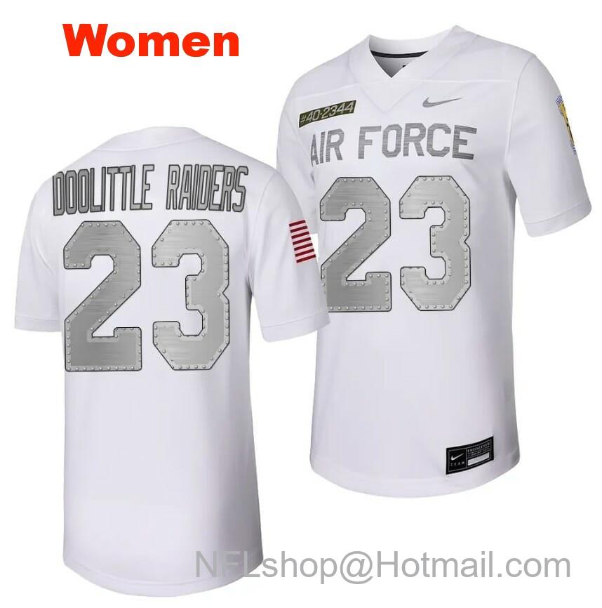 Women's Air Force Falcons Doolittle Raiders Jersey #23 Football Rivalry Legacy Series White