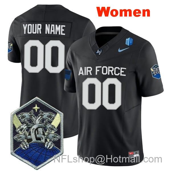 Women's Custom Air Force Falcons Jersey Name and Number College Football Black Alternate Game All Stitched