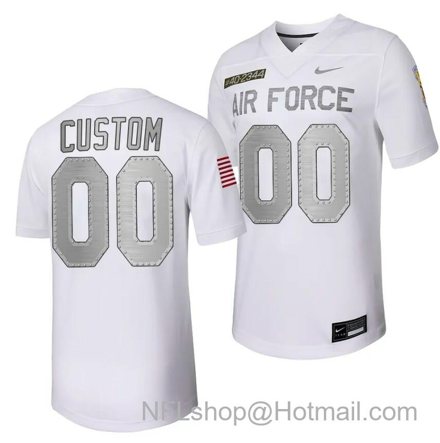 Men's Custom Air Force Falcons Jersey Name and Number Football Rivalry Legacy Series White