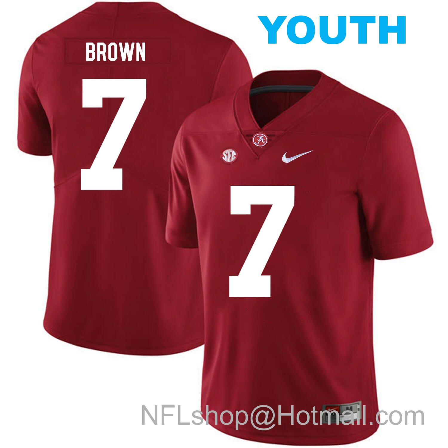 Nike Youth Alabama Crimson Tide #7 Tony Brown College Football Jersey Red