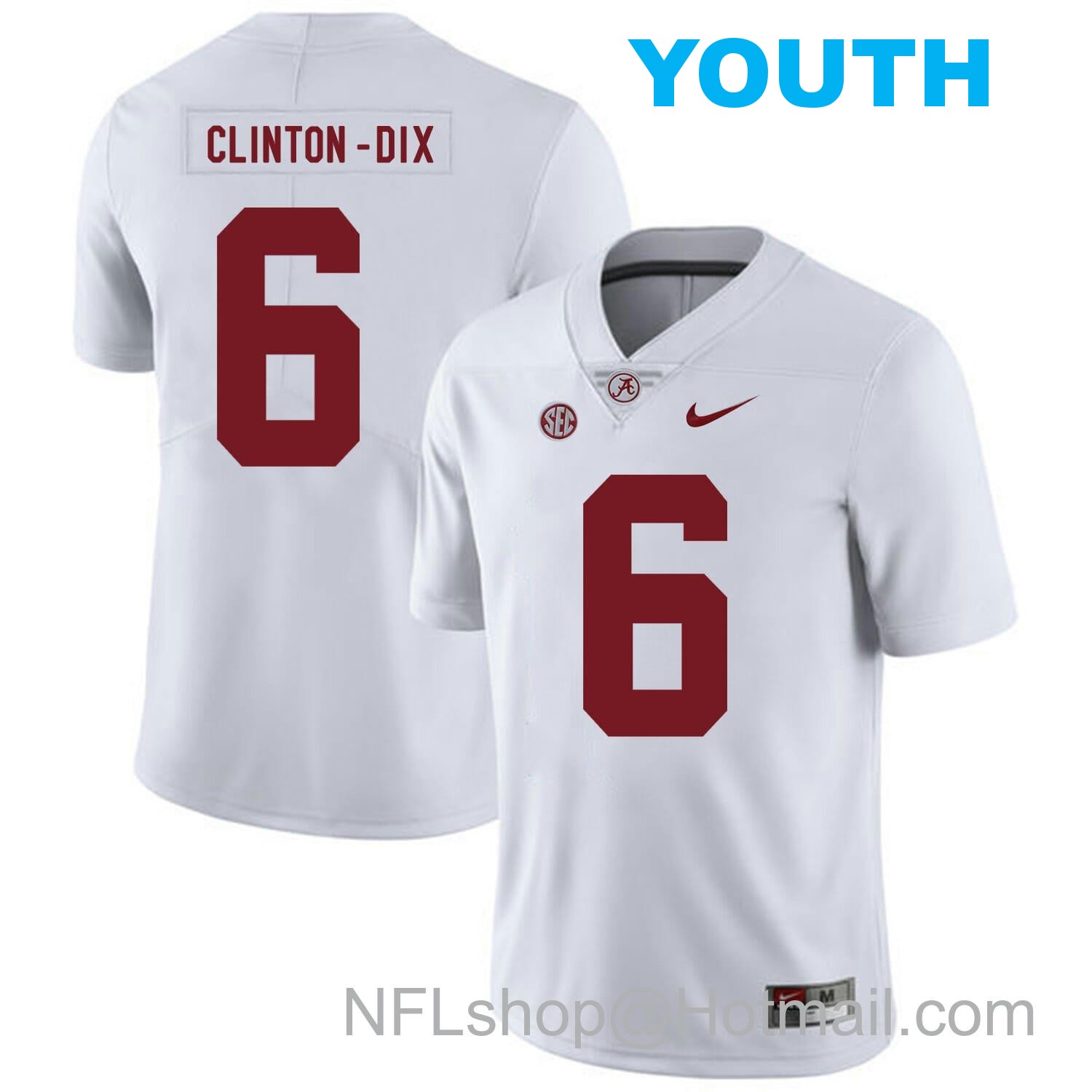 Nike Youth Alabama Crimson Tide #6 Clinton Dix College Football Jersey White