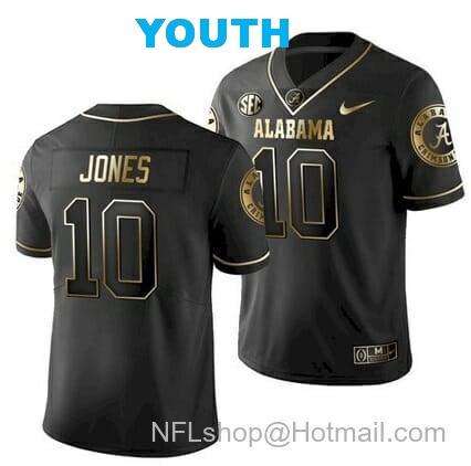 Nike Youth Alabama Crimson Tide #10 Mac Jones NCAA Football Jersey Black