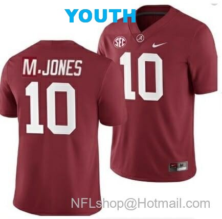 Nike Youth Alabama Crimson Tide #10 Mac Jones NCAA Football Jersey Red