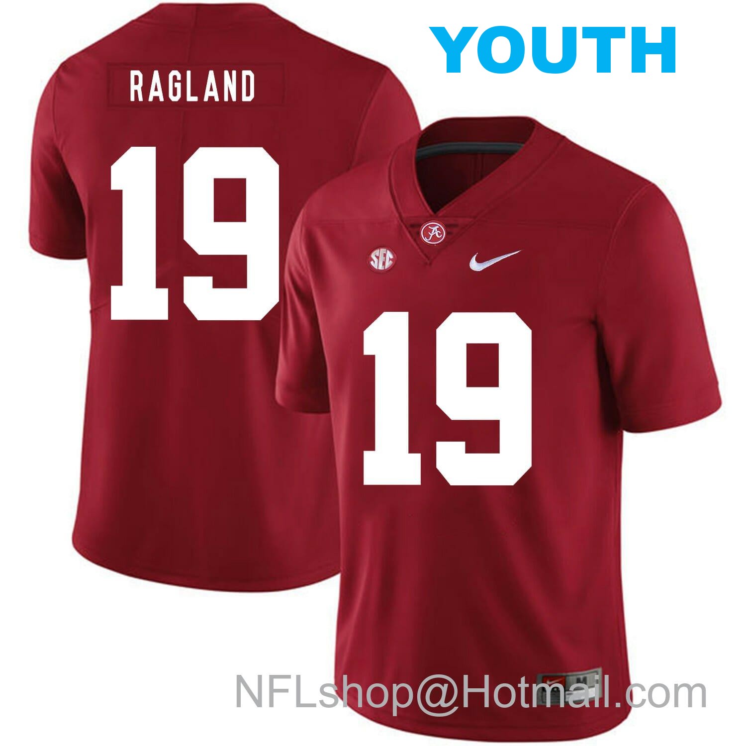 Nike Youth Alabama Crimson Tide #19 Reggie Ragland College Football Jersey Red