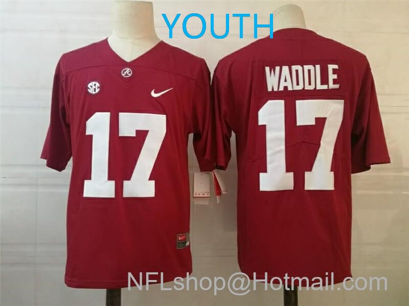 Nike Youth Alabama Crimson Tide #17 Jaylen Waddle College Football Jersey