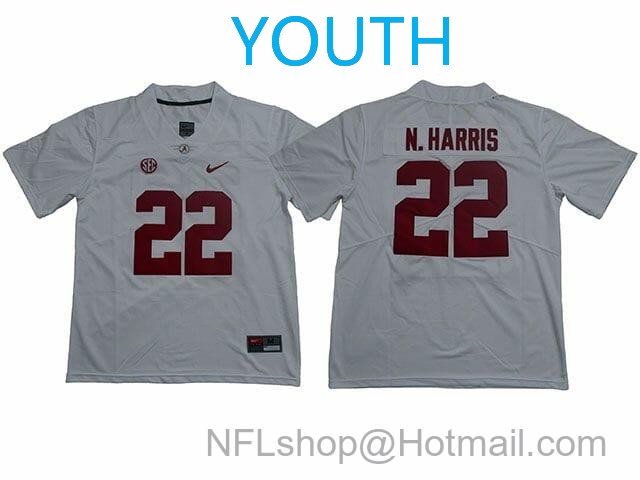 Nike Youth Alabama Crimson Tide #22 Najee Harris College Football Jersey White