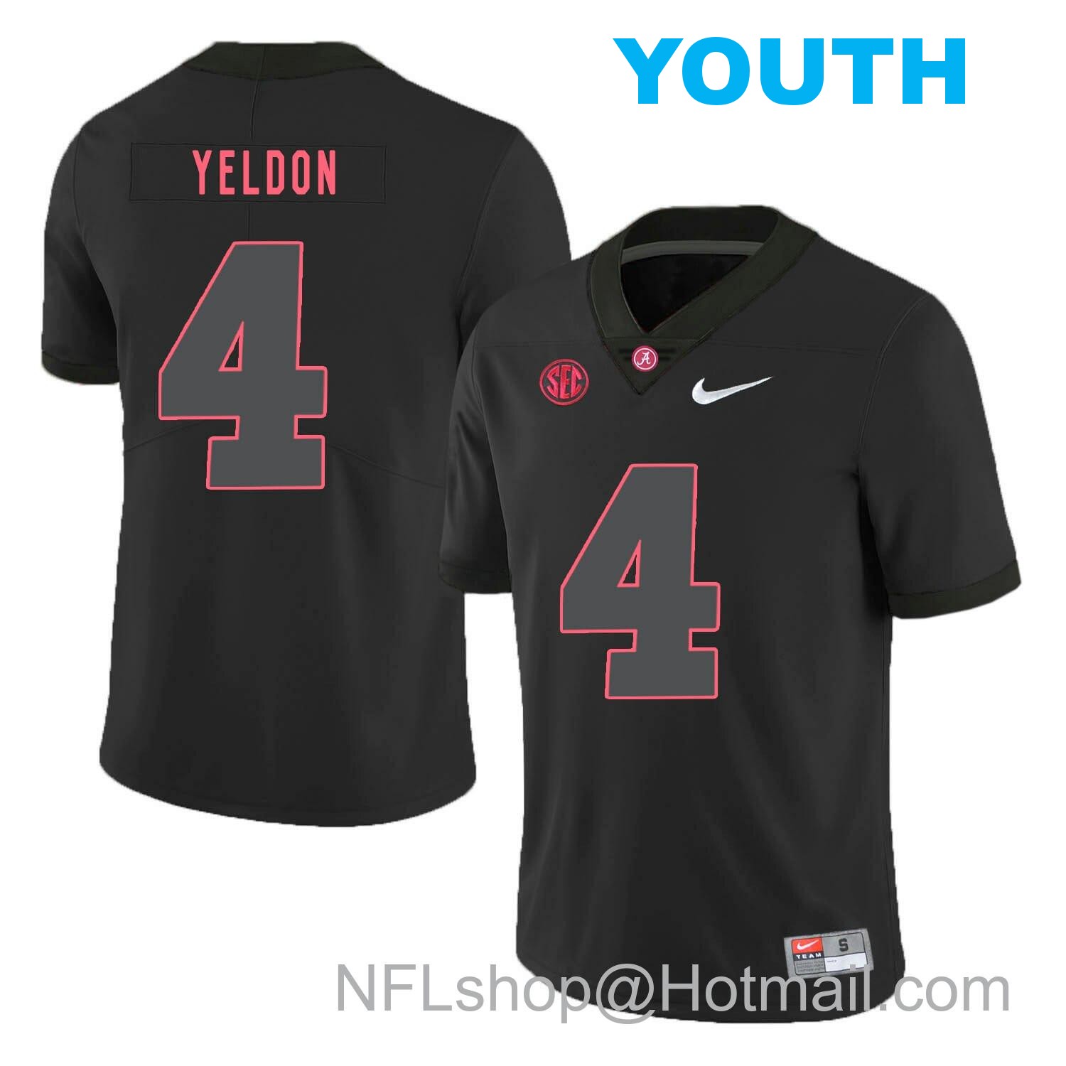 Nike Youth Alabama Crimson Tide #4 TJ Yeldon College Football Jersey Black