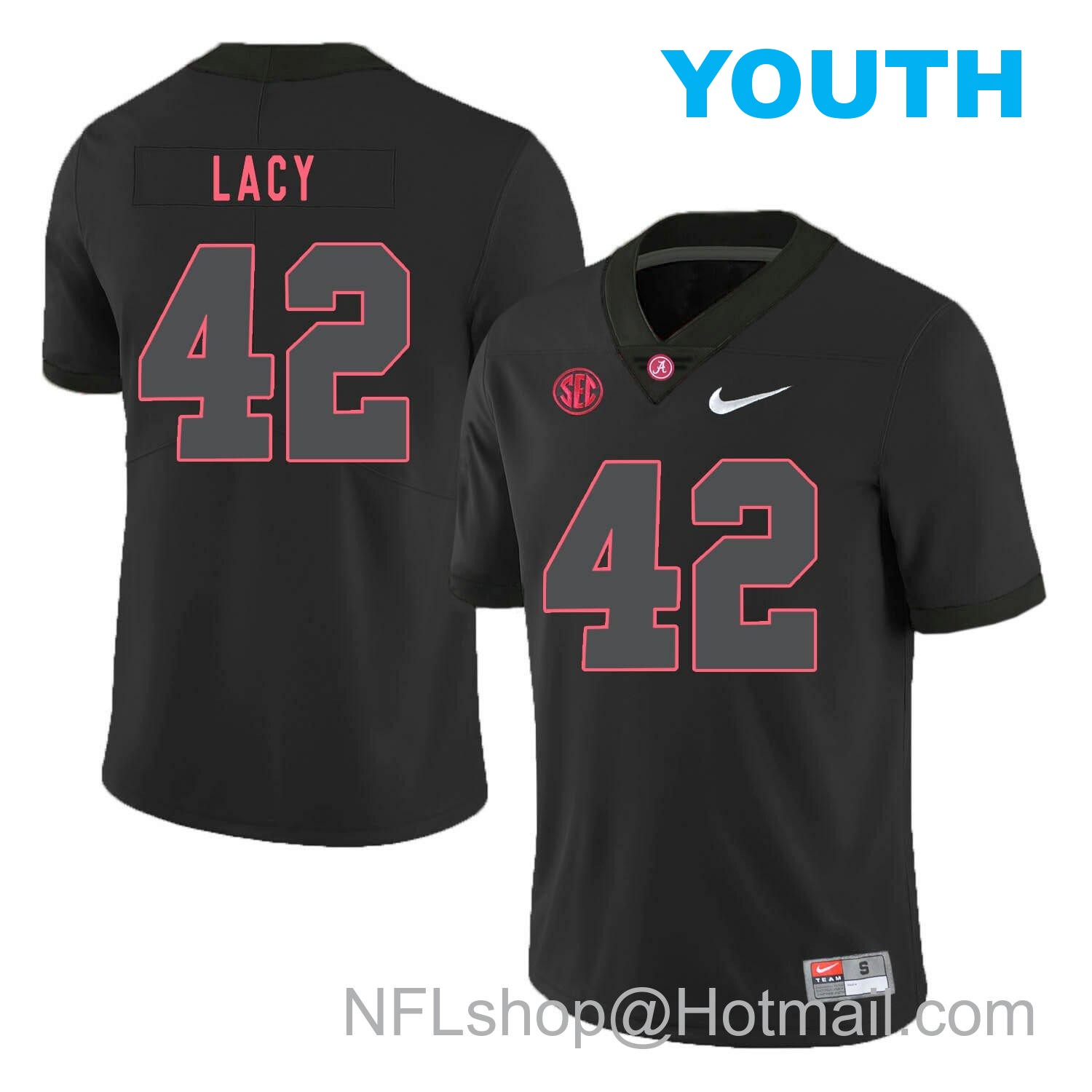 Nike Youth Alabama Crimson Tide #42 Eddie Lacy College Football Jersey Black