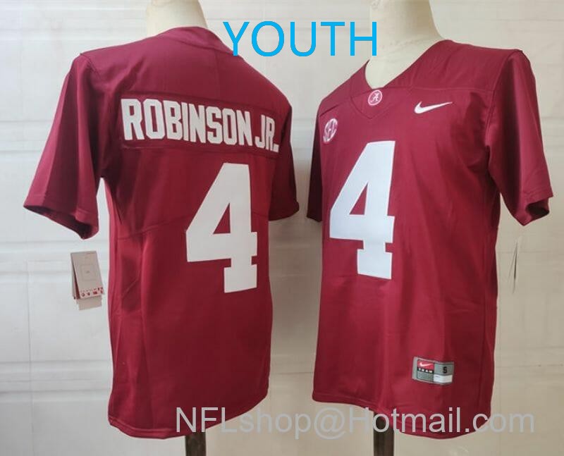 Nike Youth Alabama Crimson Tide #4 Robinson JR. NCAA Football Jersey Red